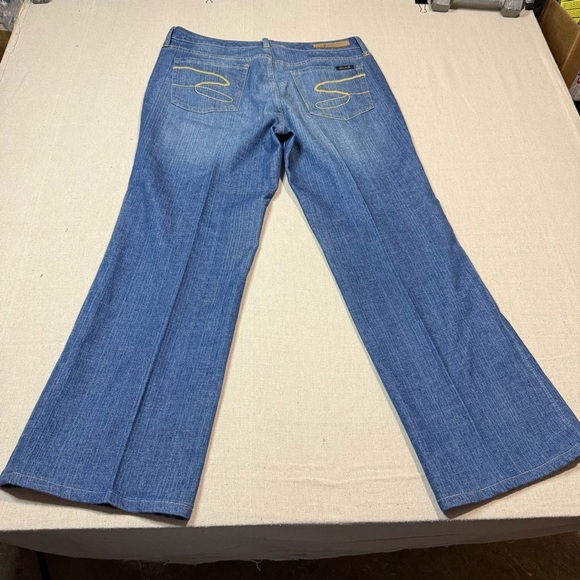 Seven 7 For All Mankind Women’s Size 12 Dojo Flare Blue Jeans Denim Bell Bottoms - Picture 3 of 7